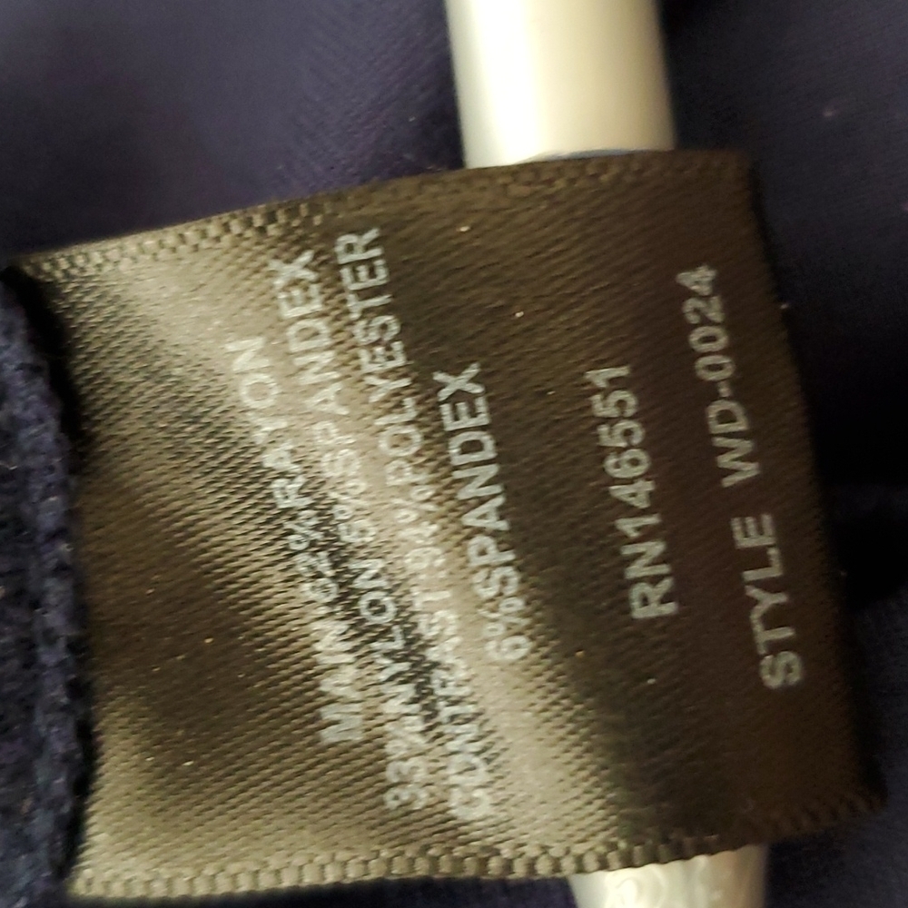 Sabie Navy Blue V-Neck Ruffle Dress SZ MD - Picture 8 of 9
